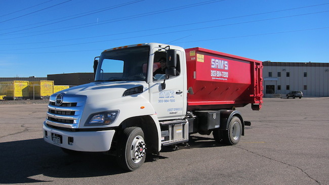 Roll-off dumpster container trucks for contractors and construction companies