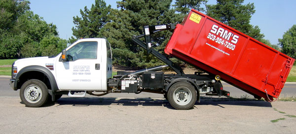 Sam's Hauling mini dumpster roll off denver colorado